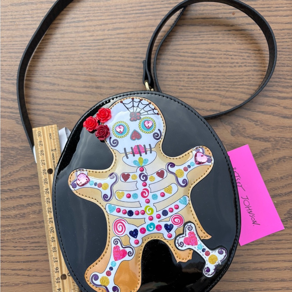 Betsey Johnson Colorful Sugar Skull Crossbody Bag
